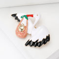 Enamel Alloy Crane Brooch Pin For Bags And Apparel view 2