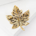 Alloy Rhinestone Maple Leaf Brooch Pin For Suits And Dresses view 3