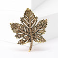 Alloy Rhinestone Maple Leaf Brooch Pin For Suits And Dresses view 2