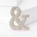 Alloy Rhinestone Letter Symbol Brooch Pin Blazer Coat Accessory view 2