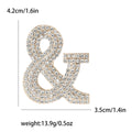 Alloy Rhinestone Letter Symbol Brooch Pin Blazer Coat Accessory view 6