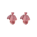 Korean Style Fabric Mesh Petal Heart Stud Earrings With Silver Needle For Spring Summer view 5