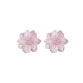 Silver Needle Flower Pearl Stud Earrings Korean Sweet Minimalist Fresh Everyday Office Jewelry view 5