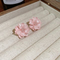 Silver Needle Flower Pearl Stud Earrings Korean Sweet Minimalist Fresh Everyday Office Jewelry view 3