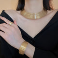 Alloy Geometric Multilayer Collarbone Necklace Jewelry Set For Women, European Statement Style view 2