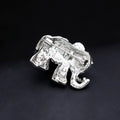 Silver Tone Elephant Crystal Metal Brooch Pin for Jackets and Lapels view 4