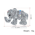 Silver Tone Elephant Crystal Metal Brooch Pin for Jackets and Lapels view 2