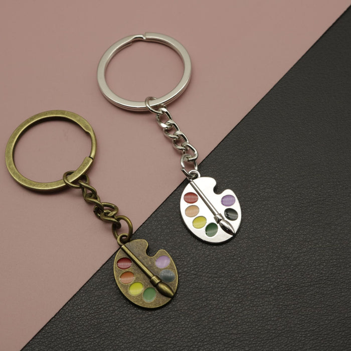 Metal Paint Palette Keychain Gift
