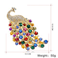 Blue Gold Tone Peacock Crystal Metal Brooch Pin for Jackets and Lapels view 2