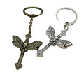 Zinc Alloy Minimal Moth Cross Keychain Gift Key Ring view 5