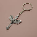 Zinc Alloy Minimal Moth Cross Keychain Gift Key Ring view 4