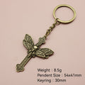 Zinc Alloy Minimal Moth Cross Keychain Gift Key Ring view 2