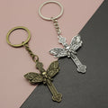 Zinc Alloy Minimal Moth Cross Keychain Gift Key Ring view 1