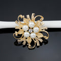 Black Silver Tone Pearl Scrollburst Pearl Look Two Designs Metal Brooch Pin view 4