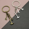 Zinc Alloy Axe Wrench Hammer Tool Keychain Vintage Gift view 1