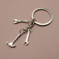 Zinc Alloy Axe Wrench Hammer Tool Keychain Vintage Gift view 4