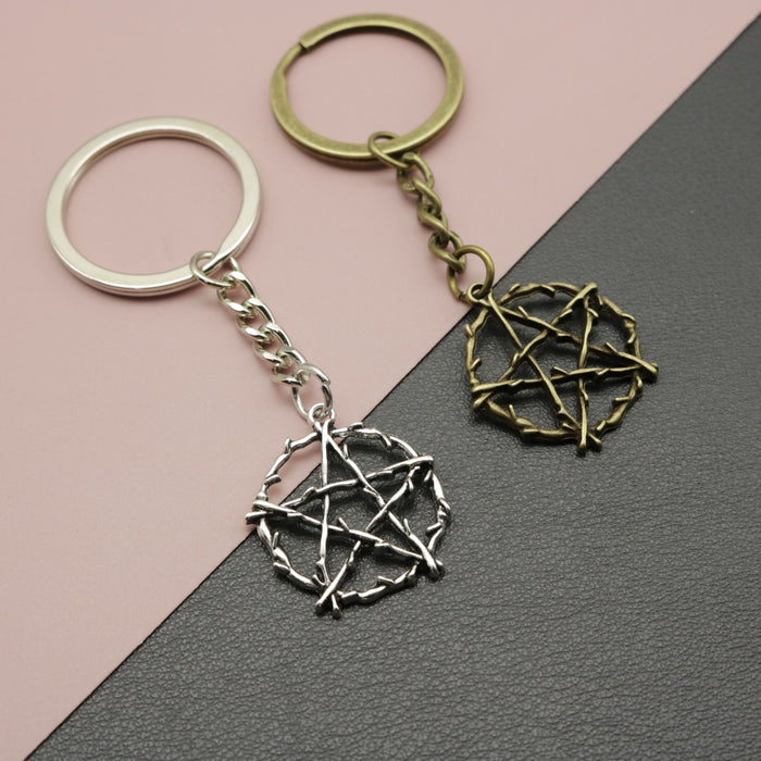 Metal Five Point Star Keychain Minimalist Bag Charm Gift