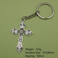 Metal Minimalist Cross Keychain For Key Ring Gift view 2