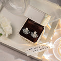 Elegant New Chinese Style Irregular Pleated Ginkgo Fan Alloy Rhinestone Pearl Stud Earrings view 2