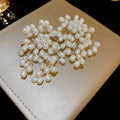 Elegant Faux Pearl Flower Firework Drop Earrings With Silver Needle French Vintage Geometric Design view 4