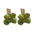 Fresh Style Geometric Pleated Acrylic Flower Drop Earrings With Silver Pins view 5