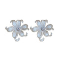 Minimalist Acrylic Flower Stud Earrings With Zircon Accents And Silver Needle For Office Wear view 5
