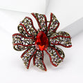 Alloy Rhinestone Hollow Flower Brooch Pin For Women's Fashion Garments view 2