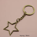 Metal Simple Five Point Star Keychain Bag Charm view 2