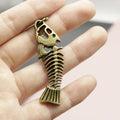 Metal Fish Bone Keychain Bag Charm view 3