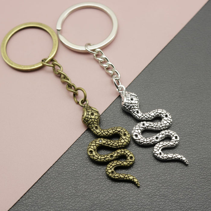 Zinc Alloy Snake Keychain Minimalist Animal Key Ring Gift