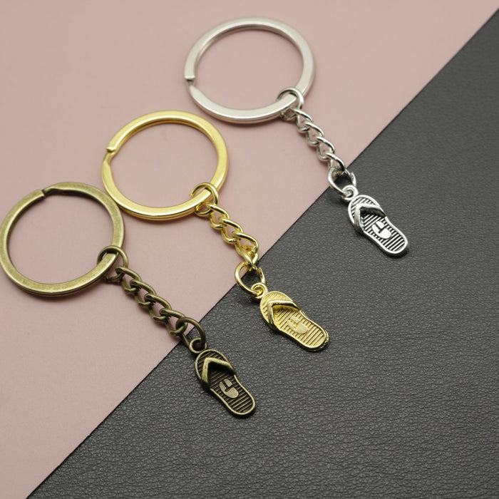 Zinc Alloy Simple Slipper Keychain Bag Charm Gift