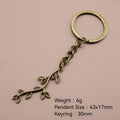 Metal Minimalist Tree Branch Keychain Bag Charm Gift Key Ring view 2