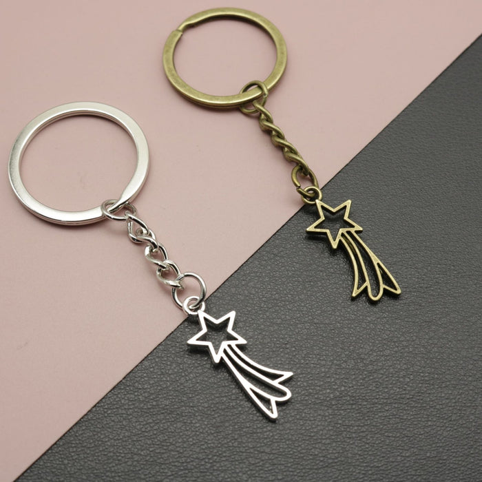 Metal Shooting Star Keychain Bag Charm Gift