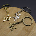 Zinc Alloy Origami Crane Keychain For Bag Charm Gift view 3