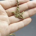 Zinc Alloy Origami Crane Keychain For Bag Charm Gift view 4