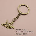 Zinc Alloy Origami Crane Keychain For Bag Charm Gift view 2