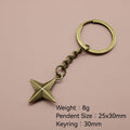 Metal Four-Point Star Keychain Bag Charm Gift view 2