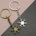Metal Minimalist Snowflake Keychain Bag Charm Gift Key Ring view 1