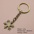 Metal Minimalist Snowflake Keychain Bag Charm Gift Key Ring view 2