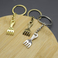 Zinc Alloy Minimalist Fork Keychain Bag Charm Gift view 4