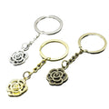 Metal Simple Rose Flower Keychain For Romantic Bag Charm view 5