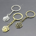 Metal Simple Rose Flower Keychain For Romantic Bag Charm view 4