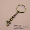 Metal Musical Note Keychain For Bag Charm Gift view 2
