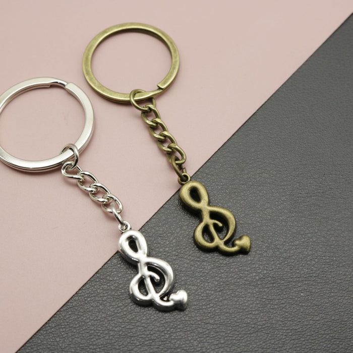 Metal Musical Note Keychain For Bag Charm Gift