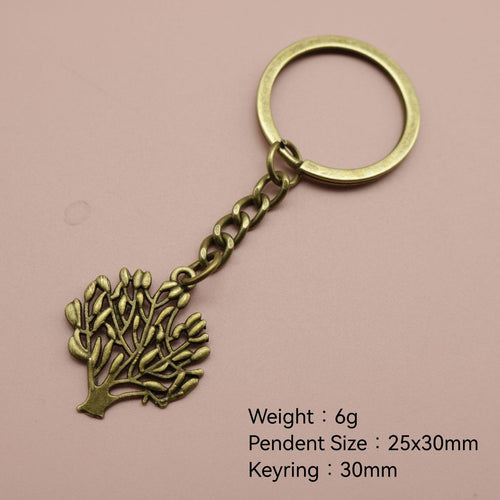 Zinc Alloy Minimalist Tree Keychain For Bag Charm Gift
