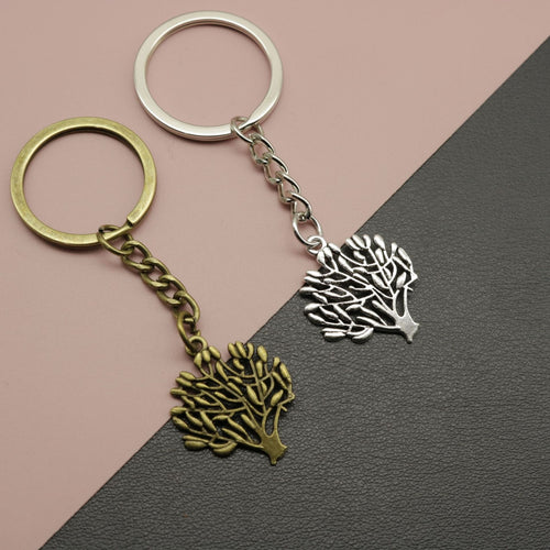 Zinc Alloy Minimalist Tree Keychain For Bag Charm Gift