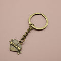 Zinc Alloy Minimalist Heart Keychain Bag Charm Gift – Antique Copper view 6