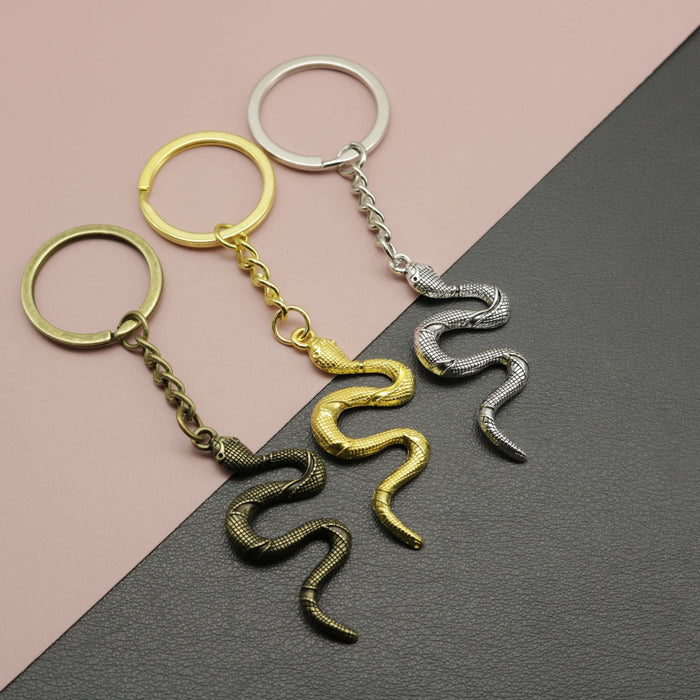 Zinc Alloy Snake Pendant Keychain Bag Charm Gift