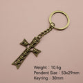Zinc Alloy Cross Keychain Religious Gift Key Ring – Antique Copper view 2