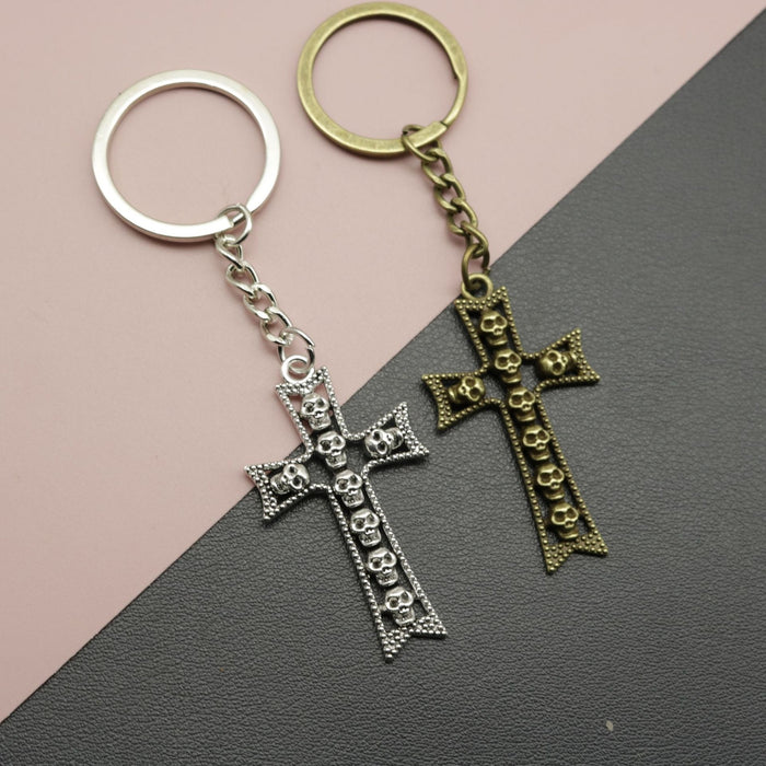 Zinc Alloy Cross Keychain Religious Gift Key Ring – Antique Copper
